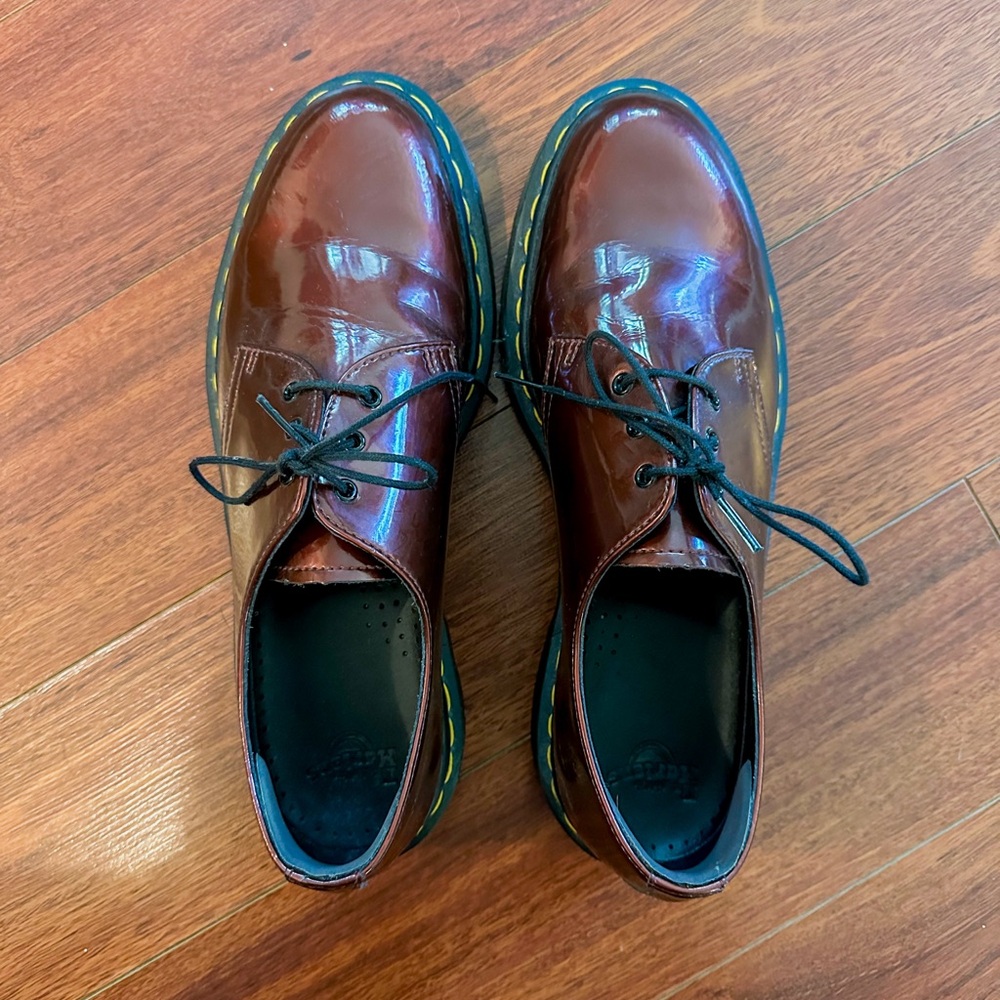 1461 Cherry Red Shiny Leather Dr Marten’s Shoes